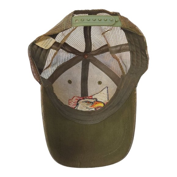 Vintage Camouflage Eagle Flag 3D Patch Mesh Snapback Trucker Hat Baseball Cap - Picture 4 of 12